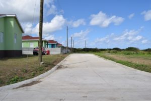 Paved road at Ottley's Housing Extension