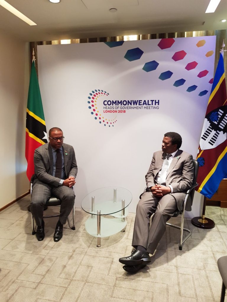 ST. KITTS-NEVIS ENGAGES WITH SWAZILAND IN THE MARGINS OF CHOGM