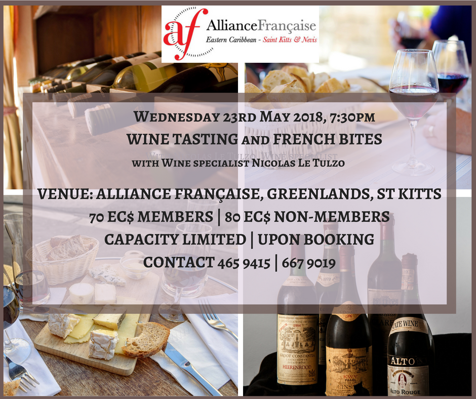 Alliance Française is organising a wine tasting session on Wednesday 23rd May 2018!