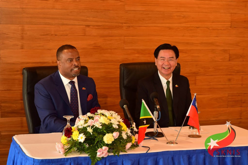 The Honourable Mark Brantley (left), Minister of Foreign Affairs and Aviation His Excellency and (H.E.) Jaushieh Joseph Wu, Taiwan’s Minister of Foreign Affairs.