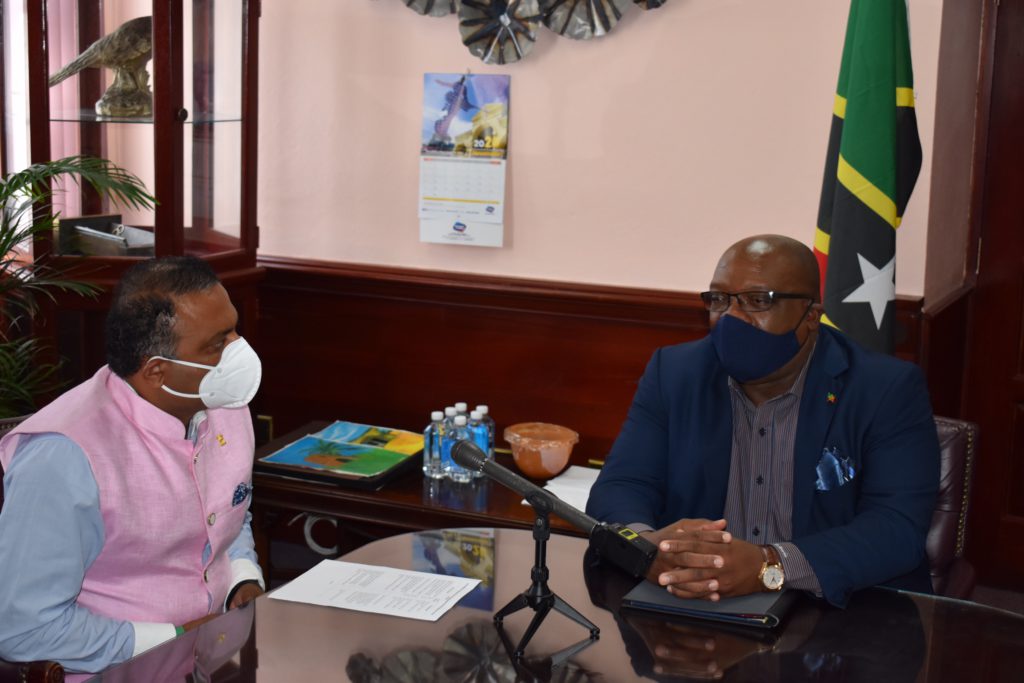 INDIA’S HIGH COMMISSIONER TO ST. KITTS & NEVIS PAYS COURTESY CALL ON PM HARRIS, INTRODUCES NEW HONORARY CONSUL