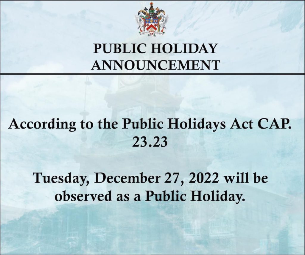 St. Kitts and Nevis Public Holidays Announcement